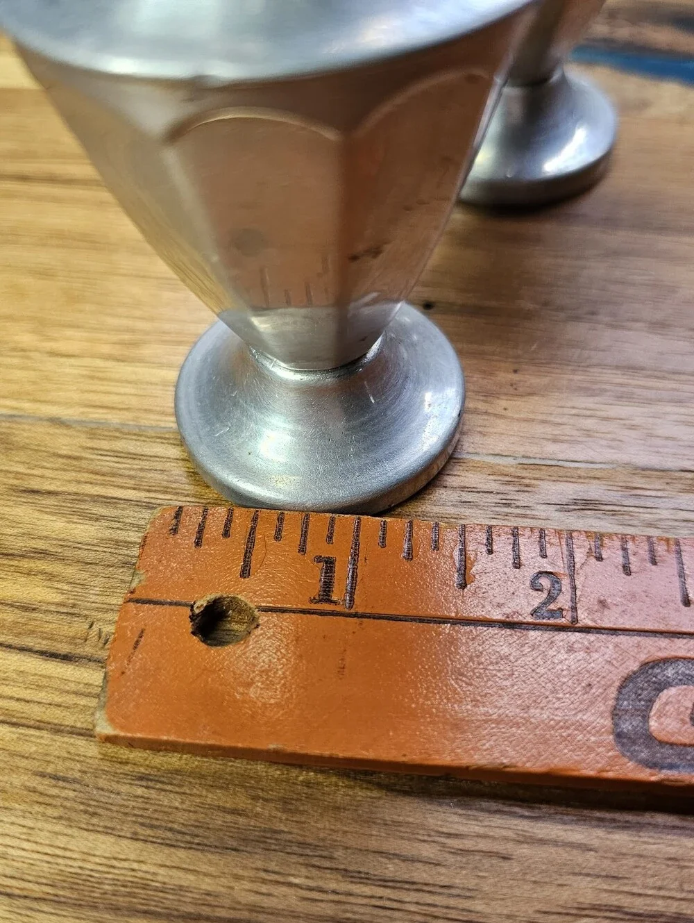 Vintage MCM Aluminium Salt And Pepper Shakers Faceted Art Deco Set